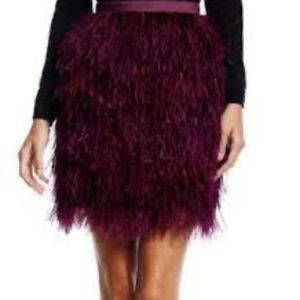 Pink Tartan Plum Ostrich Feather Skirt